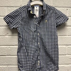Jacadi Paris 8A 128cm Blue and White Checkered Shirt